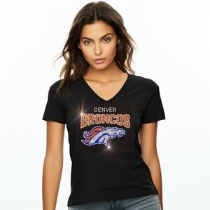 New Denver Broncos Women's V-Neck Relaxed T-shirt all sizes